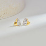 Soft Heart Diamond Studs, 14K Solid Gold, 1/5 ct Lab Grown Diamond-6