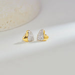 Soft Heart Diamond Studs, 14K Gold Vermeil, 1/5 ct Lab Grown Diamond-6