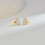 Soft Heart Diamond Studs, 14K Gold Vermeil, 1/5 ct Lab Grown Diamond-6