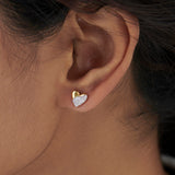 Soft Heart Diamond Studs, 14K Solid Gold, 1/5 ct Lab Grown Diamond-2