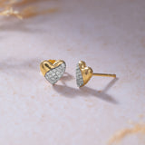 Soft Heart Diamond Studs, 14K Gold Vermeil, 1/5 ct Lab Grown Diamond-5