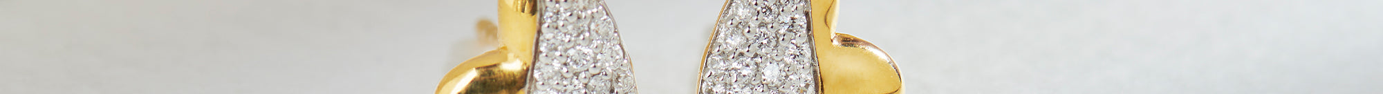 Soft Heart Diamond Studs, 14K Gold Vermeil, 1/5 ct Lab Grown Diamond-1