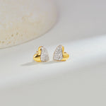 Soft Heart Diamond Studs, 14K Gold Vermeil, 1/5 ct Lab Grown Diamond-1
