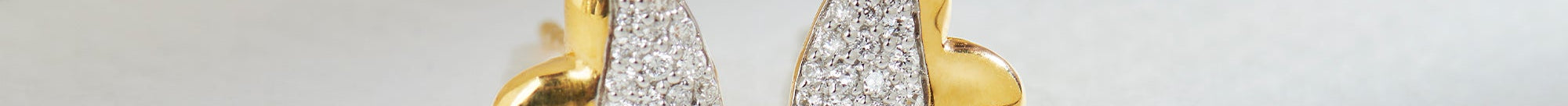 Soft Heart Diamond Studs, 14K Gold Vermeil, 1/5 ct Lab Grown Diamond-1