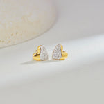 Soft Heart Diamond Studs, 14K Gold Vermeil, 1/5 ct Lab Grown Diamond-1
