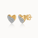 Soft Heart Diamond Studs, 14K Gold Vermeil, 1/5 ct Lab Grown Diamond-3