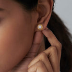 Beaded Halo Studs, 14K Solid Gold, 1/5 ct Lab Grown Diamond-4
