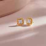 Beaded Halo Studs, 14K Gold Vermeil, 1/5 ct Lab Grown Diamond-5