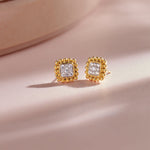 Beaded Halo Studs, 14K Gold Vermeil, 1/5 ct Lab Grown Diamond-5