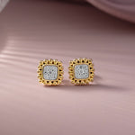 Beaded Halo Studs, 14K Solid Gold, 1/5 ct Lab Grown Diamond-6