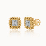 Beaded Halo Studs, 14K Gold Vermeil, 1/5 ct Lab Grown Diamond-3