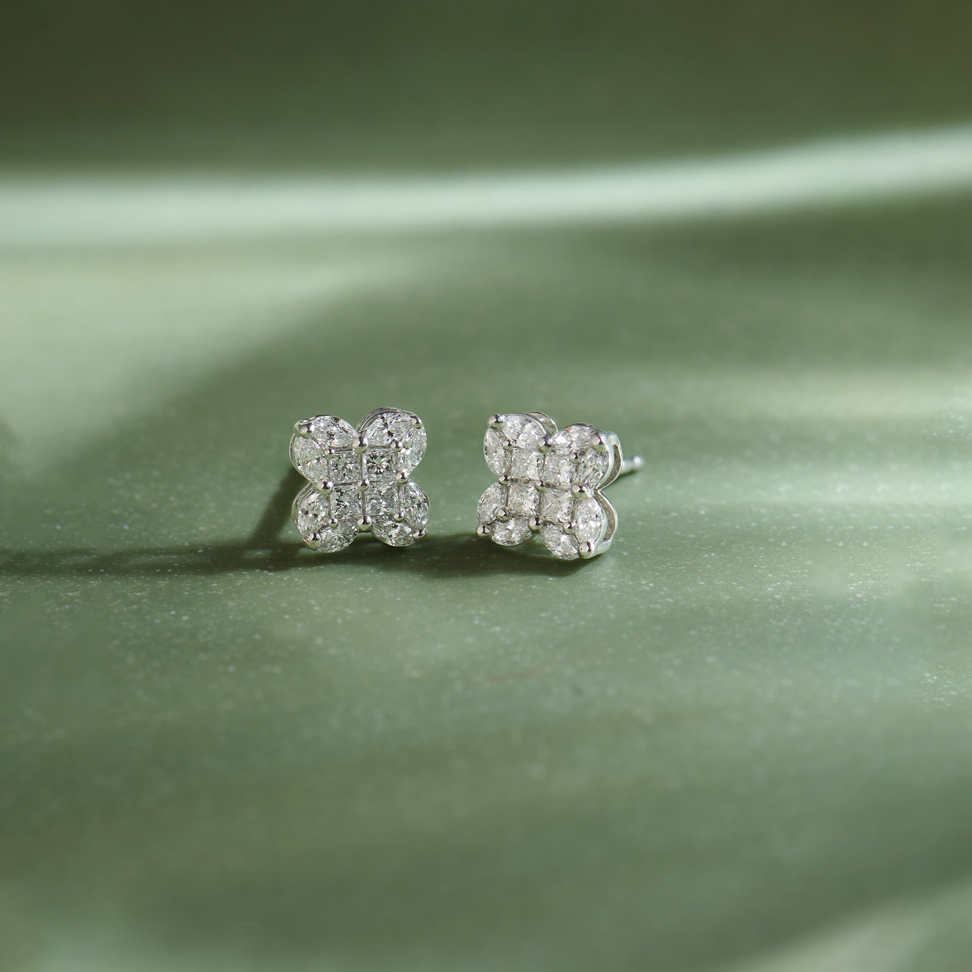 Blooming Diamond Studs, Sterling Silver, 7/8 ct Lab Grown Diamond-1