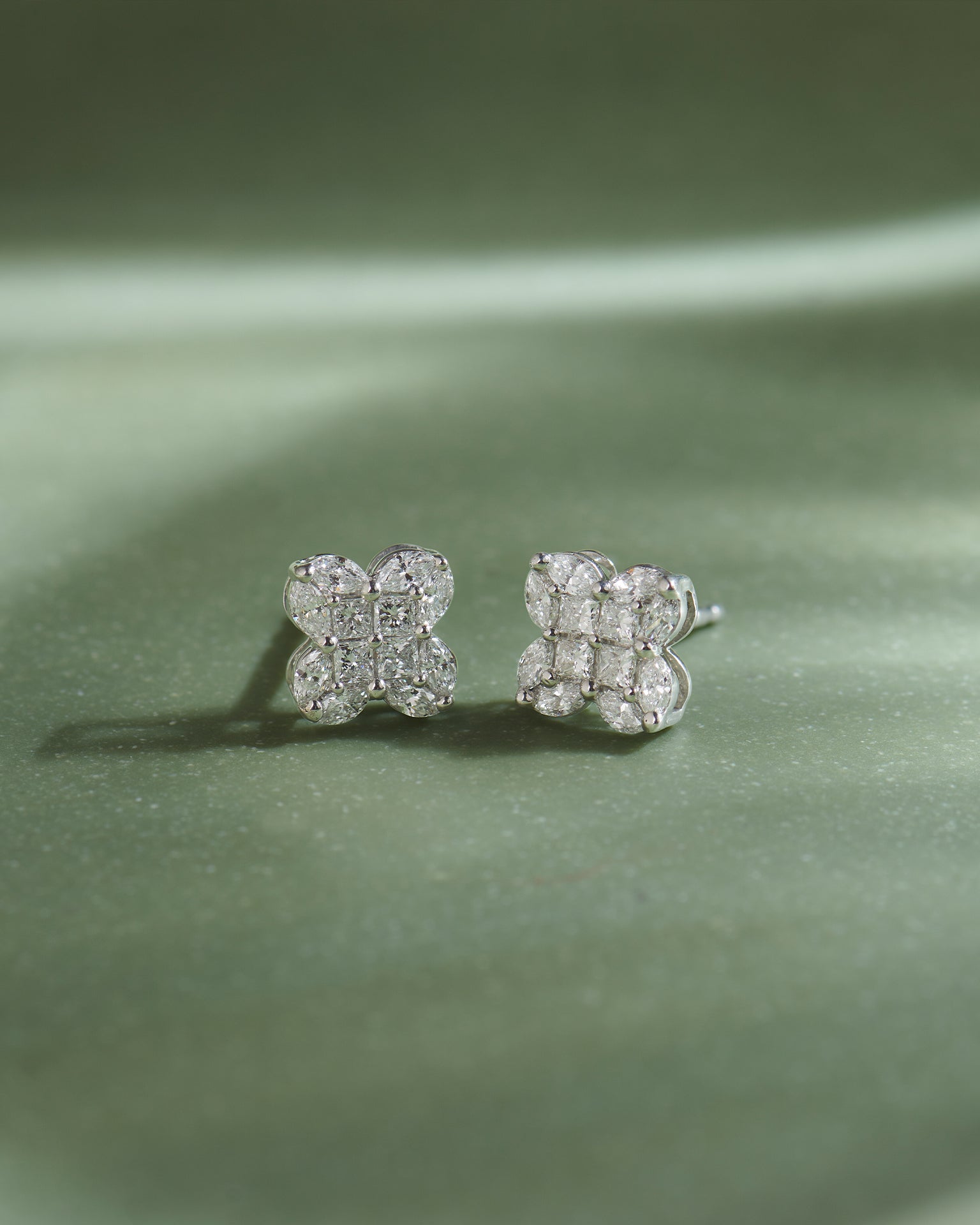Blooming Diamond Studs, 14K Solid Gold, 7/8 ct Lab Grown Diamond-6