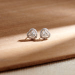 Timeless Diamond Heart Studs, Sterling Silver, 5/8 ct Lab Grown Diamond-1