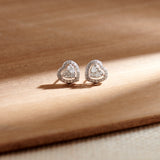 Timeless Diamond Heart Studs, Sterling Silver, 5/8 ct Lab Grown Diamond-1