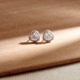 Timeless Diamond Heart Studs, 14K Solid Gold, 5/8 ct Lab Grown Diamond-1