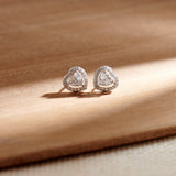 Timeless Diamond Heart Studs, Sterling Silver, 5/8 ct Lab Grown Diamond-1