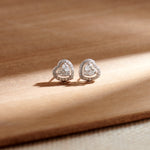 Timeless Diamond Heart Studs, Sterling Silver, 5/8 ct Lab Grown Diamond-6