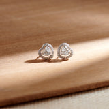Timeless Diamond Heart Studs, Sterling Silver, 5/8 ct Lab Grown Diamond-6
