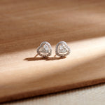Timeless Diamond Heart Studs, Sterling Silver, 5/8 ct Lab Grown Diamond-6