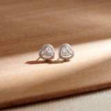 Timeless Diamond Heart Studs, Sterling Silver, 5/8 ct Lab Grown Diamond-6