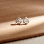 Timeless Diamond Heart Studs, 14K Solid Gold, 5/8 ct Lab Grown Diamond-6