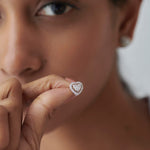 Timeless Diamond Heart Studs, Sterling Silver, 5/8 ct Lab Grown Diamond-4