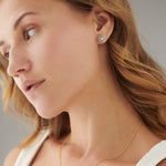 Timeless Diamond Heart Studs, Sterling Silver, 5/8 ct Lab Grown Diamond-2