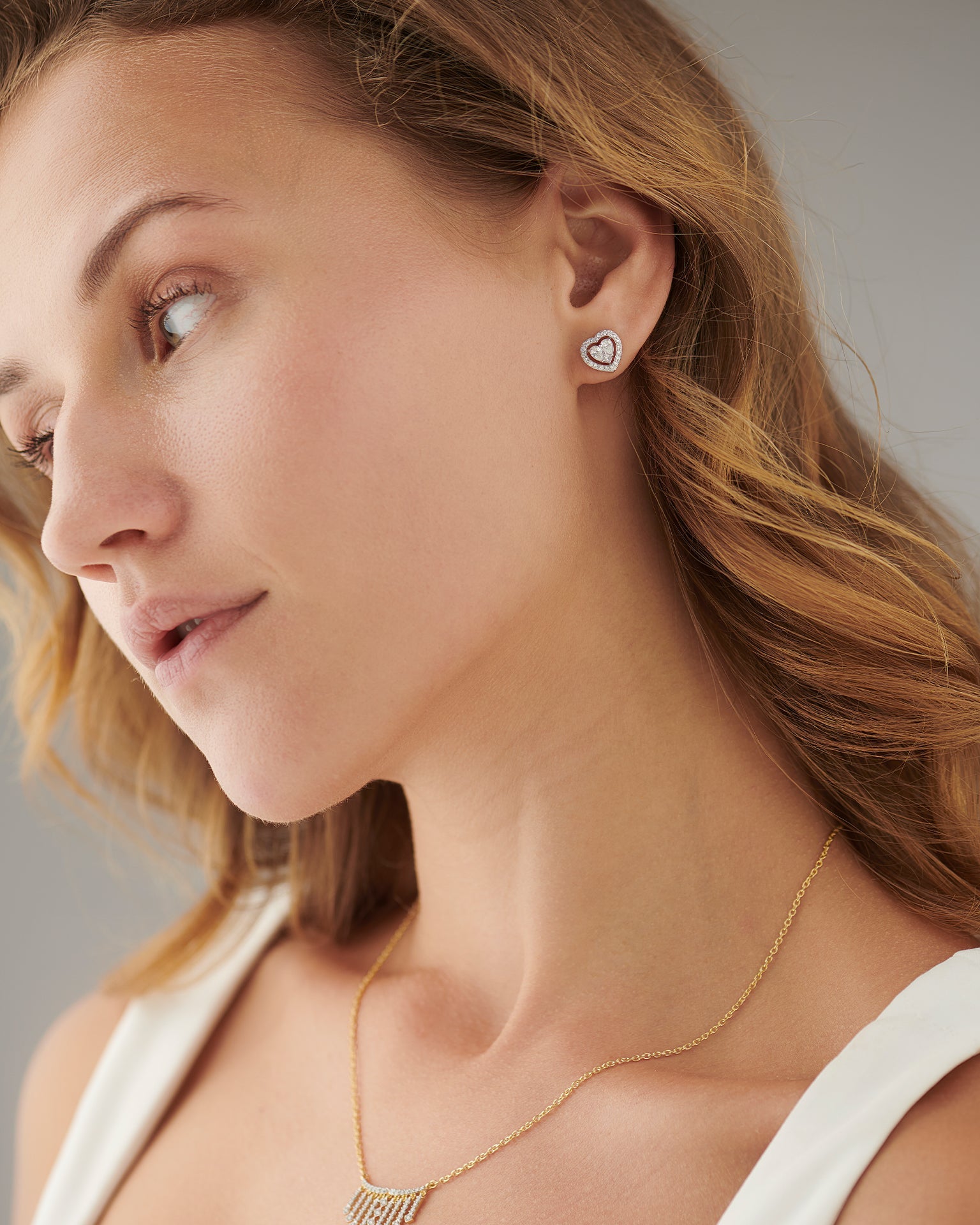 Timeless Diamond Heart Studs, 14K Solid Gold, 5/8 ct Lab Grown Diamond-2