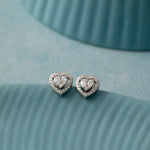 Timeless Diamond Heart Studs, Sterling Silver, 5/8 ct Lab Grown Diamond-5