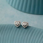 Timeless Diamond Heart Studs, Sterling Silver, 5/8 ct Lab Grown Diamond-5