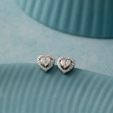 Timeless Diamond Heart Studs, Sterling Silver, 5/8 ct Lab Grown Diamond-5