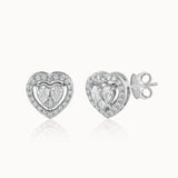 Timeless Diamond Heart Studs, Sterling Silver, 5/8 ct Lab Grown Diamond-3