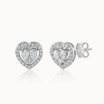 Timeless Diamond Heart Studs, 14K Solid Gold, 5/8 ct Lab Grown Diamond-3