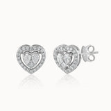 Timeless Diamond Heart Studs, 14K Solid Gold, 5/8 ct Lab Grown Diamond-3