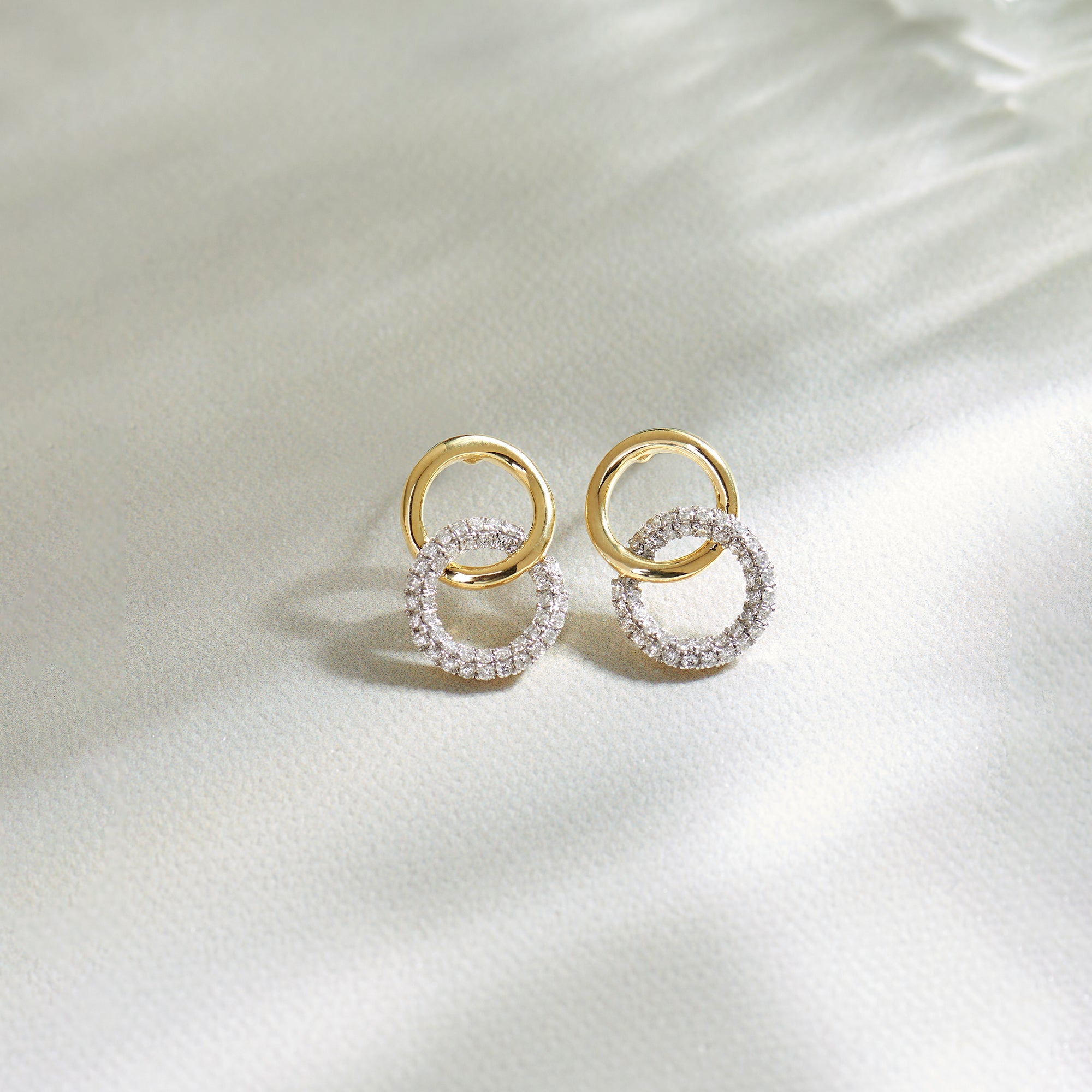Forever Linked Diamond Earrings, 14K Solid Gold, 3/8 ct Lab Grown Diamond-1