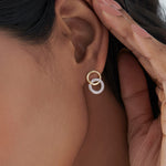 Forever Linked Diamond Earrings, 14K Solid Gold, 3/8 ct Lab Grown Diamond-4