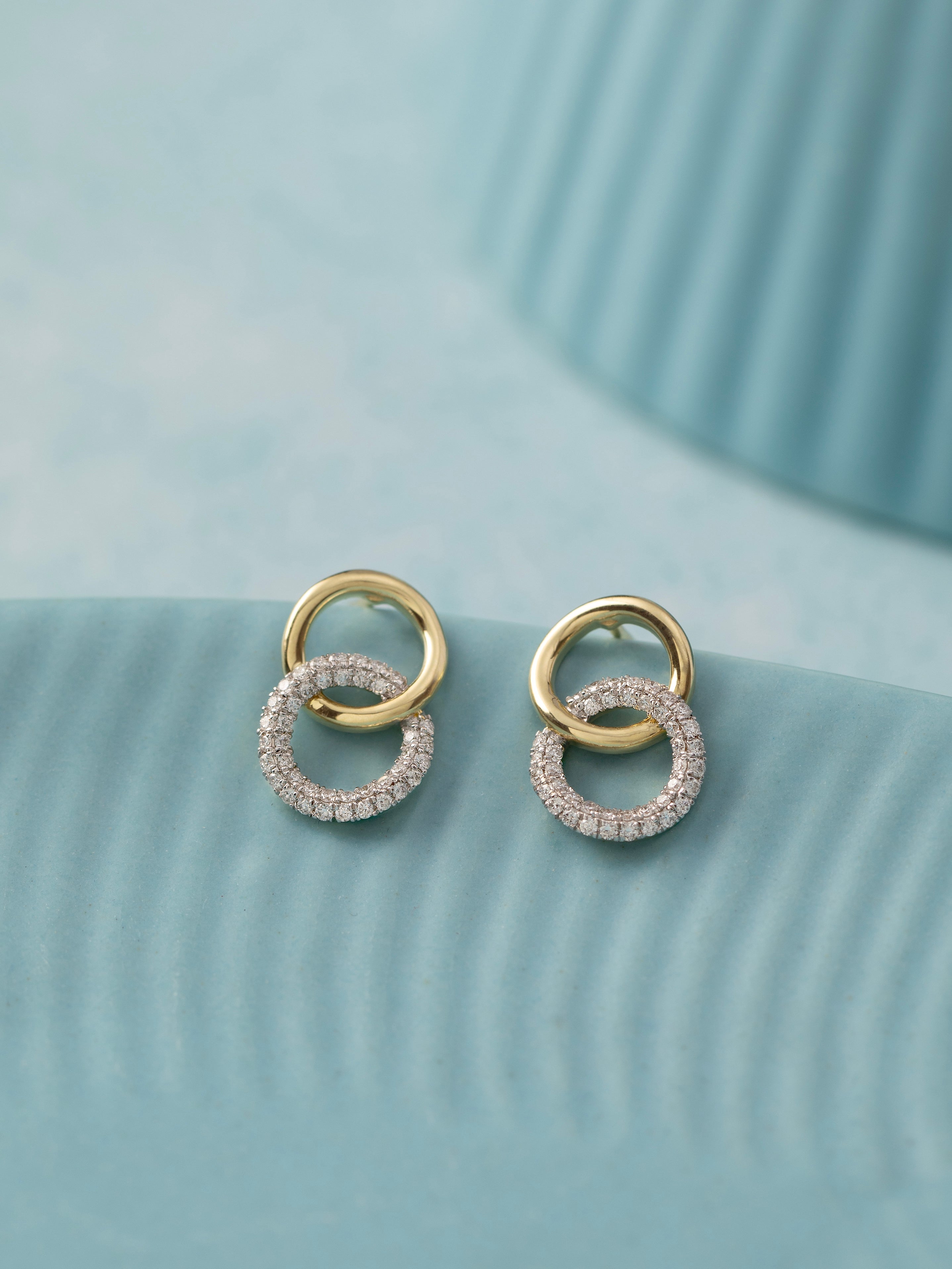 Forever Linked Diamond Earrings, 14K Solid Gold, 3/8 ct Lab Grown Diamond-5