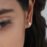 Faceted Solitaire Studs, 14K Gold Vermeil, 7/8 ct Lab Grown Diamond-4