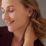 Faceted Solitaire Studs, 14K Gold Vermeil, 7/8 ct Lab Grown Diamond-2