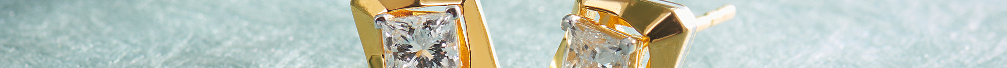Faceted Solitaire Studs, 14K Gold Vermeil, 7/8 ct Lab Grown Diamond-1