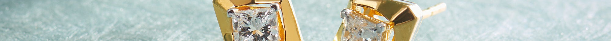 Faceted Solitaire Studs, 14K Gold Vermeil, 7/8 ct Lab Grown Diamond-1