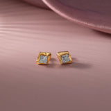 Faceted Solitaire Studs, 14K Gold Vermeil, 7/8 ct Lab Grown Diamond-7