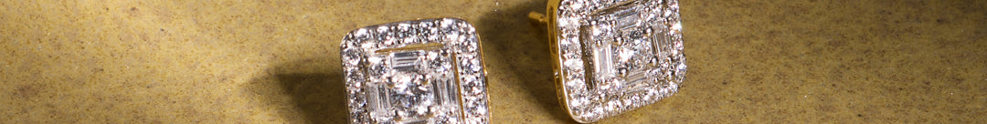 Halo Grid Diamond Earrings