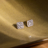 Halo Grid Diamond Earrings