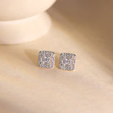 Halo Grid Diamond Earrings