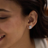 Halo Grid Diamond Earrings
