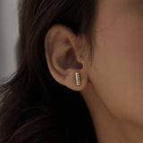 Gleaming Bar Diamond Earrings