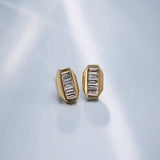 Edgy Baguette Diamond Studs