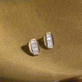Edgy Baguette Diamond Studs